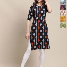 7Threads Women Pack Of 6 Ethnic Motifs Printed Daily Straight Kurtas-image-62