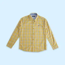 Pantaloons Junior Yellow Cotton Chequered Full Sleeves Shirt-picture-42