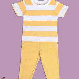 MINIKLUB Kids Yellow Striped Top with Pants-image-49