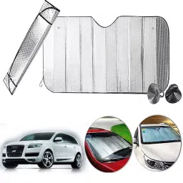 Auto Pearl F188 Dashboard Sun Shade Cover with Suction Cup for Audi Q7 (Silver)-28