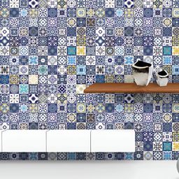 ArtzFolio Printed UV-Resistant Anti-Bacterial Floral Moroccan Mediterranean Pattern Peel & Stick Wallpaper-image-63