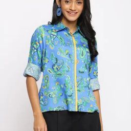 Fabindia Blue Printed Shirt-image-60