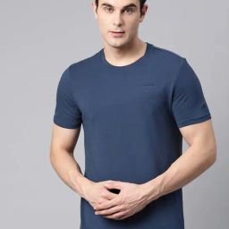 ALCIS Stretchex Blue Slim Fit Sports T-Shirt-image-16