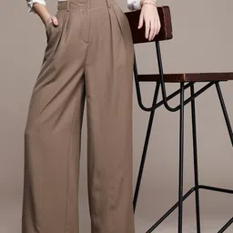 French Connection Women High-Rise Pleated Trousers-image-66