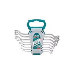 Total THT102286 6, 8, 10, 12, 14, 15, 17, 19 mm Combination Spanner Set Silver (Pack of 8 pcs) image 1