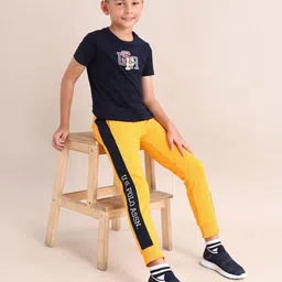 U.S. Polo Assn. Kids Boys Contrast Panel Joggers-image-76