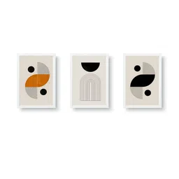 Aisha Decorz Multicolor Set of 3 Wood Rectangle Wall Paintings-picture-35