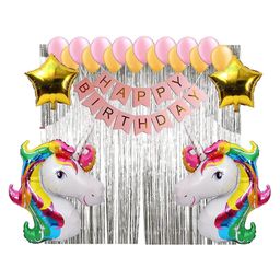 Bubble Trouble Big Size Unicorn Theme Birthday Decorations Items Combo -Pack of 47-10