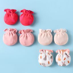 Ben Benny Interlock Knit Mittens with Bunny Print Pack of 4 - Red Pink & White-picture-23