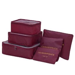 Uninest 6 Pcs Set Packing Cubes for Travel, Lightweight Luggage Organizers Bags for Clothes, Cosmetics, Underwear, Socks, Shoes, Toiletry for Men & Women (Wine Red)-image-104