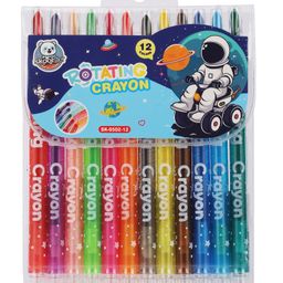 Skoolster 12 shades Twist crayons with Anti-Breakage body, Bright & Playful colors, Smooth Japanese technology - Multicolor-4