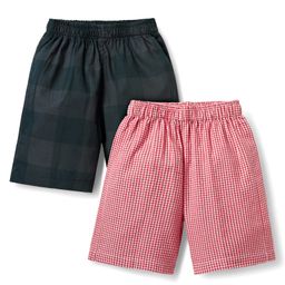 Rikidoos Pack Of 2 Checked Boxers - Green & Red-image-32