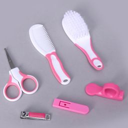 numum Set of 6 Cute Plastic Portable Baby Care Kit Nursery Kids Healthcare and Grooming Set Manicure and Pedicure Accessories for New Born Babies - Pink ( color and design may vary)-19