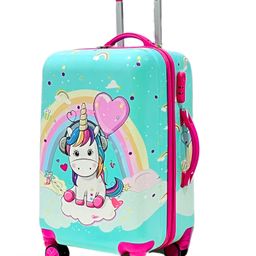 Junior Joe 24 Inch Kids Trolley Bag, Polycarbonate Hard Shell, Cabin Size travel Luggage with Spinner Wheels-image-63