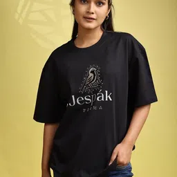GIBBONTE Graphic Printed Drop-Shoulder Sleeves Pure Cotton T-shirt-picture-34