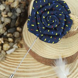 House of Pataudi Blue Floral Brooch-picture-45