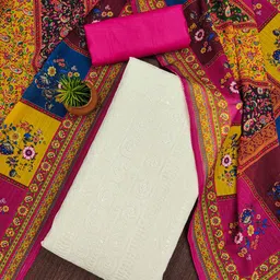 KALINI Embroidered Sequinned Unstitched Dress Material-image-53