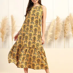 BAESD Women Printed A-Line Midi Dress-image-97
