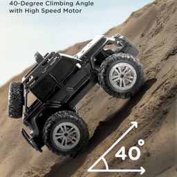 Play Nation Off Roader Rechargeable Remote Control Jeep With Normal & Turbo Speed & 4 Headlight Modes - Black image 4