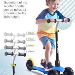 fab n funky 3 Wheel Scooter With LED Wheel 3 Level Adjustable Handle Bar - Red & Blue image 5