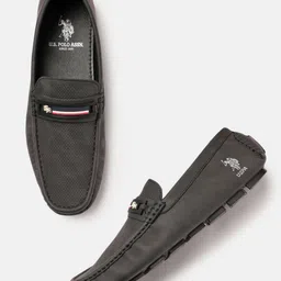 U.S. Polo Assn. Men Charcoal Grey Perforated Driving Shoes-24
