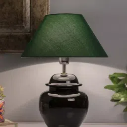 Homesake Black Ceramic Table Lamp with Cone Shade (Bulb Included) - Set of 1-35