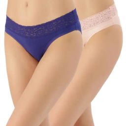 Amante Blue & Pink Low Rise Bikini - Pack Of 2-image-29
