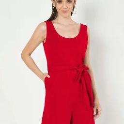 Brinns Red Cotton Regular Fit Jumpsuit-picture-30