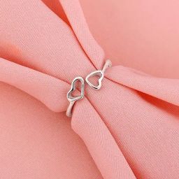 GIVA 92.5 Sterling Heart & Soul Adjustable Ring for Womens and Girls-image-25