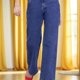 DressBerry Women Wide Leg High-Rise Light Fade Stretchable Jeans-image-75