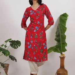 W Red Printed Kurtas-picture-7