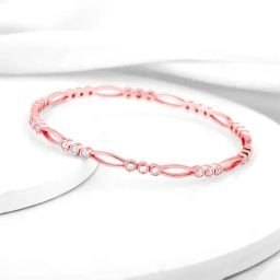 GIVA 92.5 Sterling Silver Rose Gold Glittering Zirconia Bangle-32