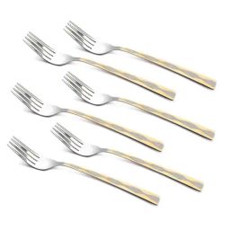 Bergner BE Essentials Tosca Silver & Gold Stainless Steel Dinner Fork - Set of 6-6