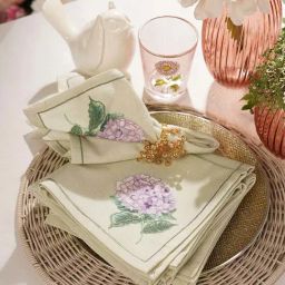 Pure Home and Living Purple Cotton Floral Print Napkins - Set of 4-image-89