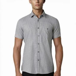 Louis Philippe Grey Slim Fit Printed Shirt-image-46