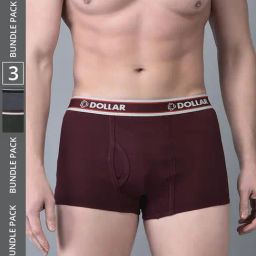 Dollar Bigboss Assorted Cotton Regular Fit Trunks - Pack Of 3-picture-24