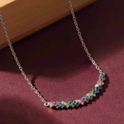Ornate Jewels 925 Silver Round Multi Stone Color Pops Lollipop Necklace for Women-image-65
