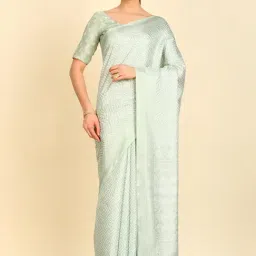 Soch Womens Light Green Art Silk Geometric Print Saree-image-5