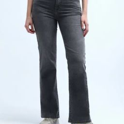 U.S. Polo Assn. Grey Cotton Bootcut High Rise Jeans-image-83