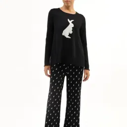 United Colors of Benetton Black Printed T-Shirt With Pyjamas-picture-45