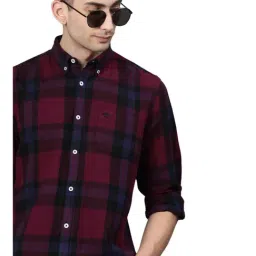The Bear House Maroon Full Sleeves Cotton Shirt-image-61