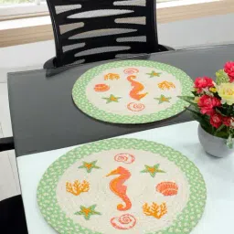 Saral Home Green Cotton 42 TC Placemats - Set of 2-7