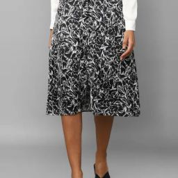 Allen Solly Black Printed A-Line Skirt-image-23