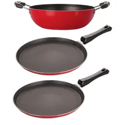 Nirlon Red Aluminium Non-Stick Heat Resistance Kitchenware Set of 3-13