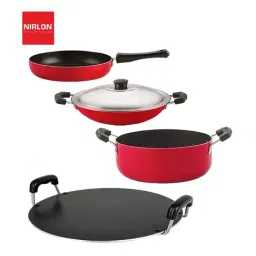 Nirlon Red Aluminium Non-Stick Cookware Set of 4-15