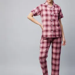 StyleStone Maroon Checks Shirt With Pyjamas-picture-10