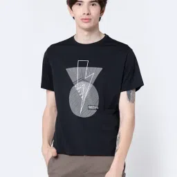 Red Tape Black Round Neck T-Shirt-image-90