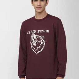 Forever 21 Maroon Graphic Print Sweatshirt-image-29