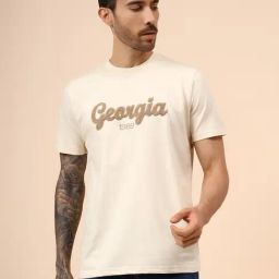 Cantabil Ivory Regular Fit Printed T-Shirt-4