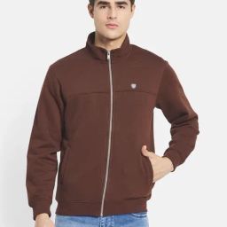 Octave Brown High Neck Regular Fit Sweatshirt-image-56